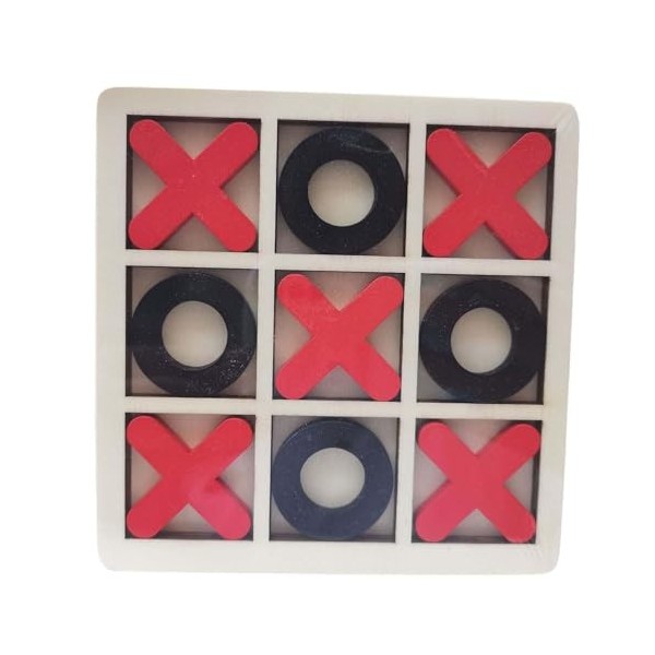 Generic Bois Tic TAC Toe jeu de société XO jeu déchecs Table drôle, noir rouge