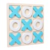 Tic TAC Toe Jeu de société Jeu interactif XO Table Jouet, Blanc Bleu