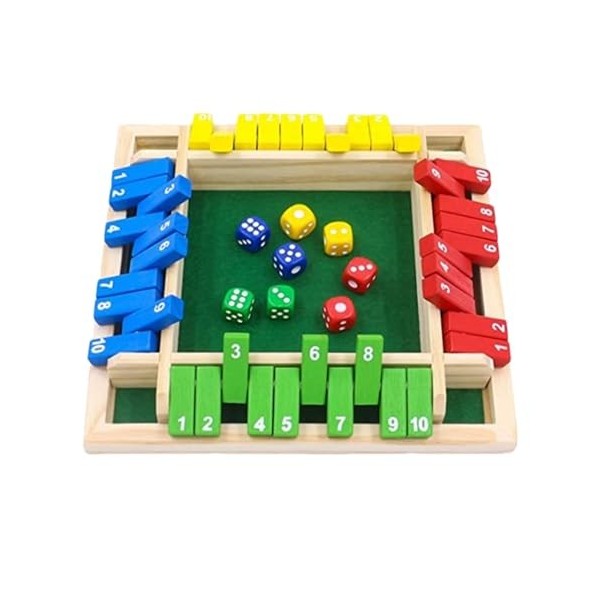 Mashin Close The Box – Jeux de mathématiques en bois – Jeu de stratégie pour enfants et adultes, famille, salle de classe, ma