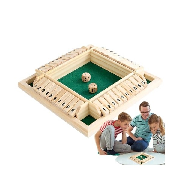 Mashin Close The Box – Jeux de mathématiques en bois – Jeu de stratégie pour enfants et adultes, famille, salle de classe, ma