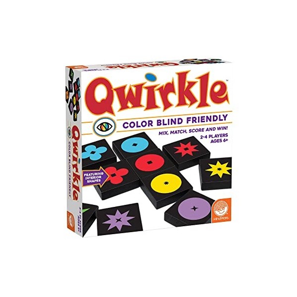 MindWare Qwirkle Jeu familial adapté aux aveugles colorés pour enfants et adultes – Jeu de nuit amusant pour la concentration