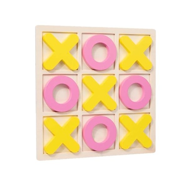 Milageto Tic TAC Toe Jeu de société en Bois Jeu de Table drôle Jeu dinteraction Parent-Enfant Classique 30x30x1.5 cm pour Le