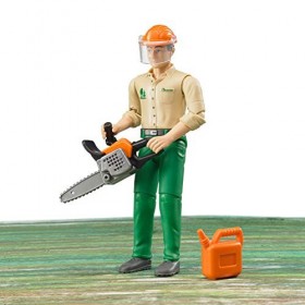 bruder 60030 - Forestier avec accessoires, Figurine jouet, Agriculteur, Ferme