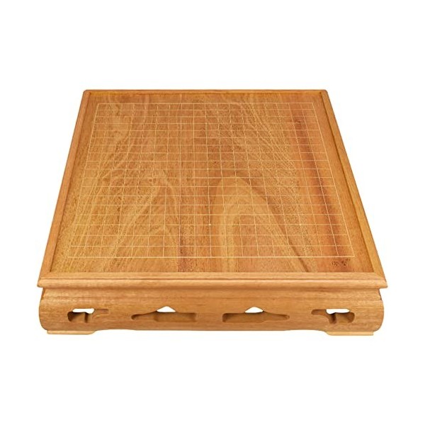 Table de Jeu en Bois de wengé Jaune avec Ensemble de 361 Pierres de Jeu convexes Simples, pièces de Jeu de Mise en Page de Gr