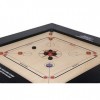 Surco Planche de carrom indienne en bois contreplaqué Champion Bulldog avec pièce de monnaie, frappeur, poudre et approuvé AI