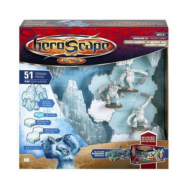 Heroscape Game System Expansion Set: Thaelenk Tundra Glacier Mountains, Ice and Snow Pack with Snow Hunters