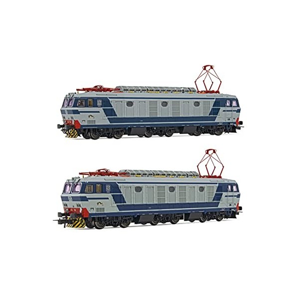 Rivarossi - FS, Pack de 2 locomotives électriques E.633 série 200, livrée Bleu/Gris, EP. IV-V