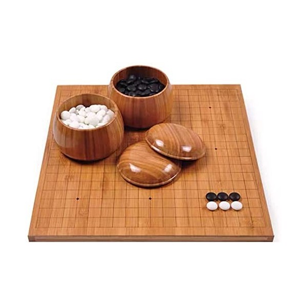 EVANEM Jeu de Go pour Deux Joueurs Jeu de société de stratégie Go Baord Weiqi 19 X 19 Go Set Comprend des Bols