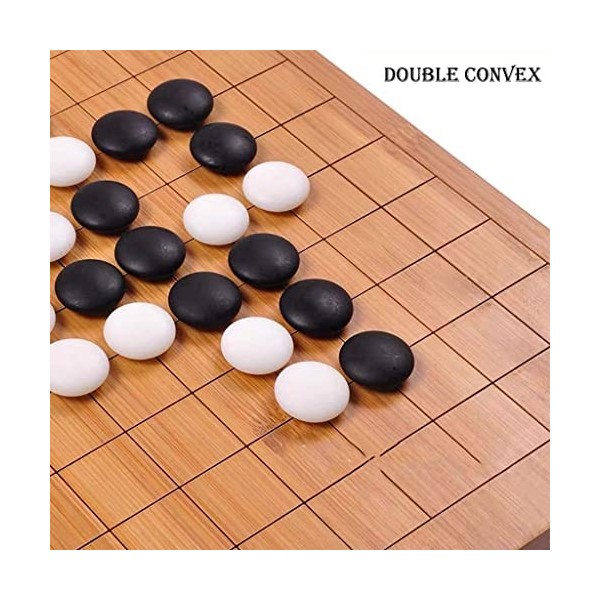 EVANEM Jeu de Go pour Deux Joueurs Jeu de société de stratégie Go Baord Weiqi 19 X 19 Go Set Comprend des Bols