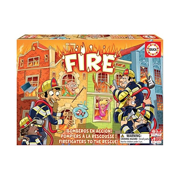 Educa - Incendie Pompiers à la rescousse ! Jeu de société de stratégie pour Enfants. A partir de 6 Ans 18851 