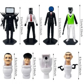 Babioms 8Pcs Toilet Figurine, Figurine Cameraman Toilet, Mini Figurine Set Dessin Animé, Fournitures de Fête danniversaire, 