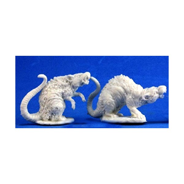 2 x Barrow Rats - Reaper Bones Figurine pour Jeux de Roles Plateau - 77198