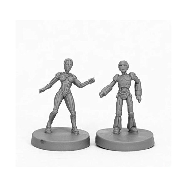 Pechetruite 2 x Androids Male and Female - Reaper Bones Figurine pour Jeux de Roles Plateau - 49011