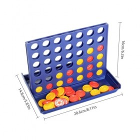 MYJIO Jeu 4 en rangée, Jeux de société Connect 4 Grid, Jeux de stratégie Classiques en Bois, Jeu éducatif 4 pour marquer des 