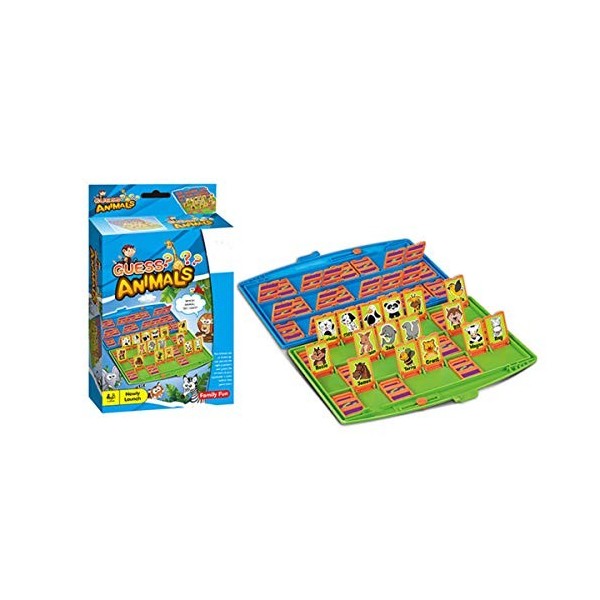 Coolstuffx Guess Who Jeu familial Personnes/Animaux - avec marqueurs de scores Petit et portable - Bon pour vos voyages devi