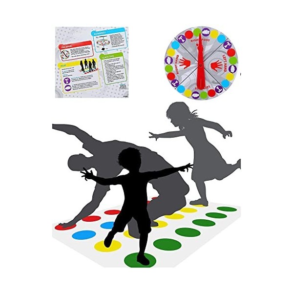 Twister Jeu, Jeu de Societe dAdresse Rigolo, Twister Balance Floor Jeu Pad, Jeux de Jardin, pour Permettre Aux Familles et A