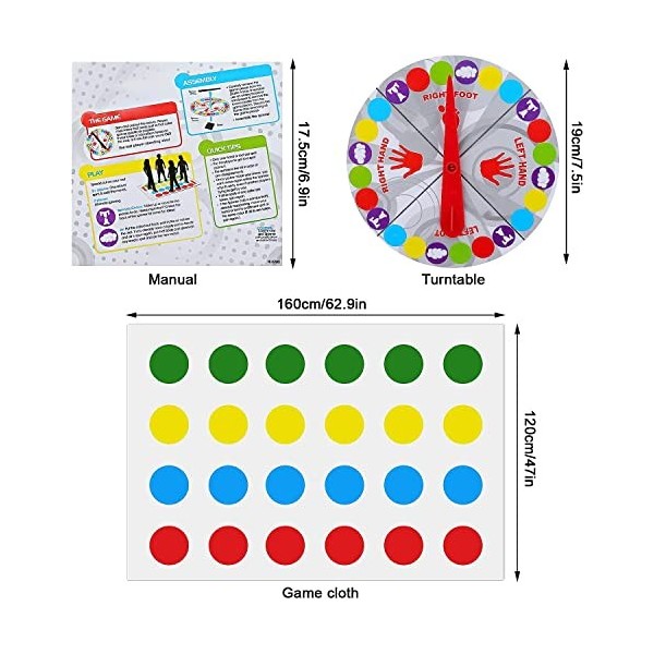 Twister Jeu, Jeu de Societe dAdresse Rigolo, Twister Balance Floor Jeu Pad, Jeux de Jardin, pour Permettre Aux Familles et A