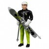 bruder 60040 - bworld Skieur avec skis, bâtons, casque et gants, sportif dhiver, figurine jouet