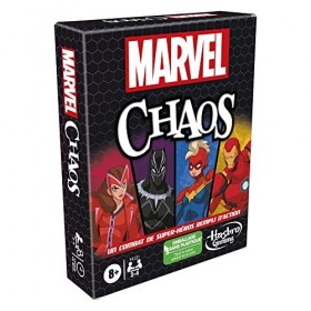Hasbro Gaming Marvel Chaos, Jeu de Cartes avec Super-héros Marvel, Jeu Amusant pour la Famille, dès 8 Ans, Facile à Apprendre