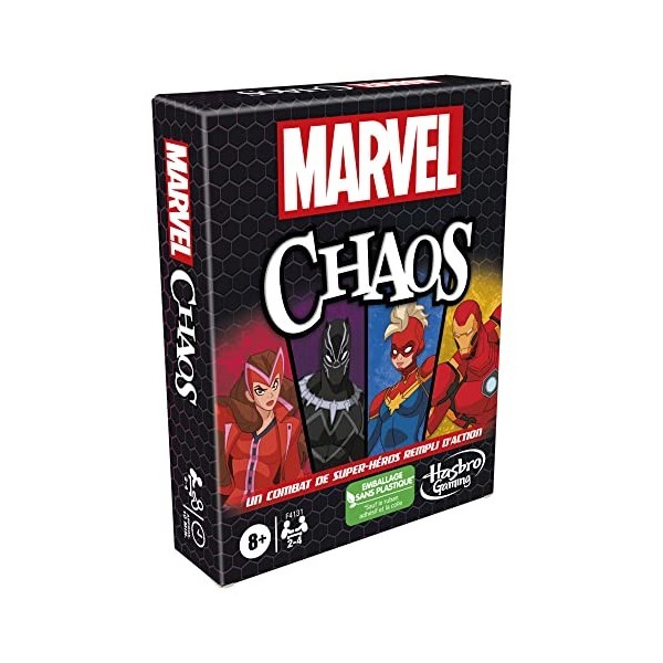 Hasbro Gaming Marvel Chaos, Jeu de Cartes avec Super-héros Marvel, Jeu Amusant pour la Famille, dès 8 Ans, Facile à Apprendre
