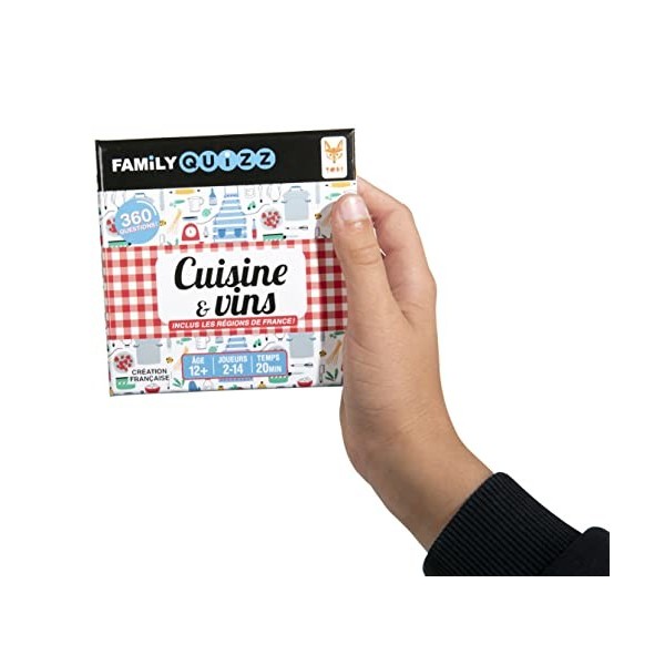 Topi Games - Family Quizz - Cuisine & Vin - Jeu de société - Jeu de Cartes - Famille - A partir de 12 ans - 2 à 14 joueurs - 