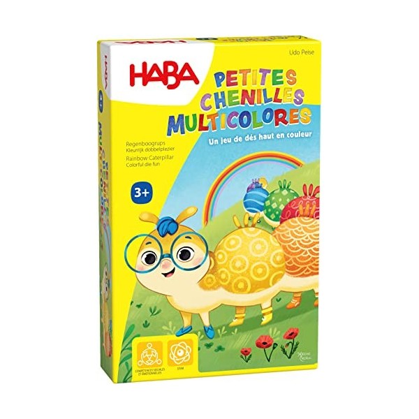 HABA chenilles Multicolores société Enfant-Jeu d’Assemblage sur Les Couleurs-Petit Format-3 Ans plus-306987, 306987, Coloré