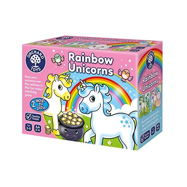 Orchard Toys Rainbow Unicorns Memory Matching Game for Learning Colours. First Board Game for 3+ Year Olds, Toddlers, Kids, F