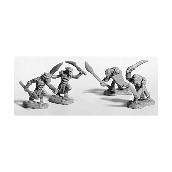 Pechetruite 4 x Armored Goblin Warriors - Reaper Bones Figurine pour Jeux de Roles Plateau - 77679
