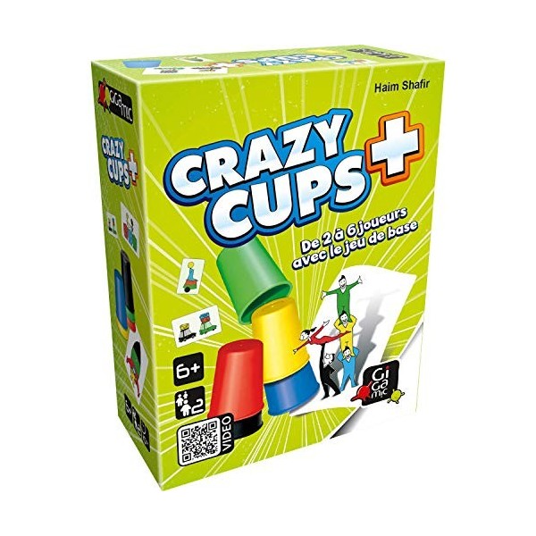Gigamic- Jeu de Réflexe-Crazy Cups Plus, 6 ans to 99 ans, AMHCP