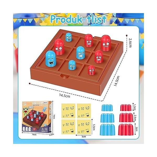 SPHERETRON Jeu de société Tic Tac Toe,Jeu de société Interactif,Joueur Coupe dempilage Jouet de société,Parents Enfants Joue