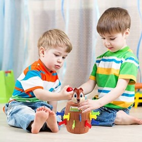 HOVCEH Mini Pop Up Classic Jeux de Société Enfants, Mignon en Forme décureuil Classic Enfants Jeu daction, Famille & Jeu Mont