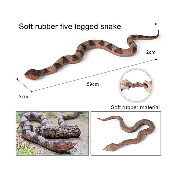 OBLRXM Serpent Simulation, Enfants Faux Snakes Toy, Caoutchouc Faux Serpents, Zoo World Snake Figure Garder Les Oiseaux Away 