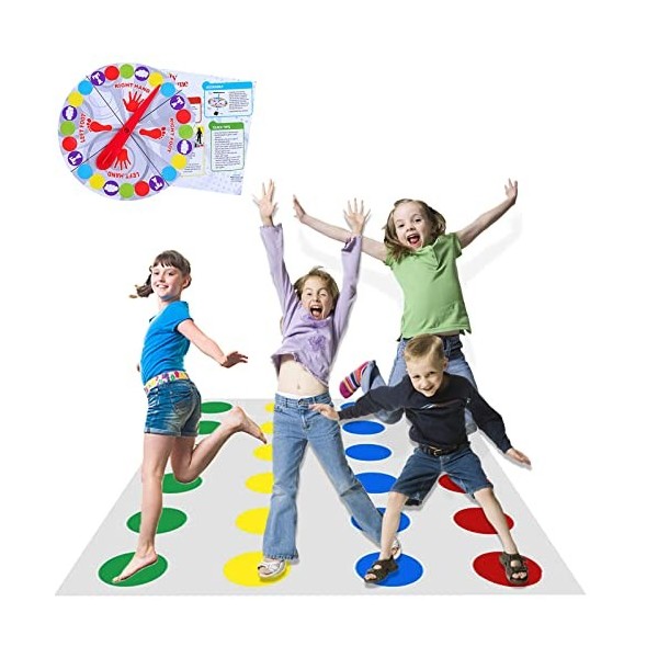 YDMAJF Twister Jeux, Twister Géant Convient aux Enfants de Plus de 6 Ans ou aux Adultes, Jeu de Societe Fun dequilibre, Tapi