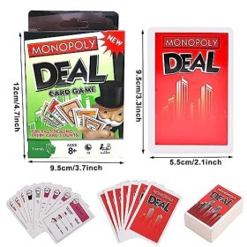 Ksopsdey Jeu de Cartes Monopoly, Monopoly Deal, Jeu de Plateau pour Enfants, 2pcs Jeux de Cartes Monopoly Jeu de Societe Deal