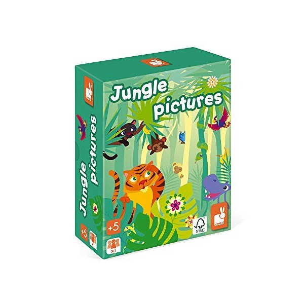 Janod - Jungle Pictures - Jeu de Société Enfant - Jeu dObservation Ludo-Educatif - Certifié FSC - Dès 5 ans , J02642