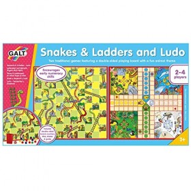 Galt Toys, Snakes & Ladders and Ludo, Classic Board Game, Ages 3 Years Plus, 2-4 Players