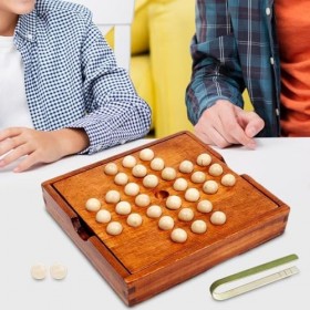 MagiDeal Jeu de société Solitaire, jeu de Table, jeu éducatif en famille, avec pince, décoration de bureau, jeu de société So