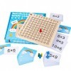 Joyivike Jeux De Plateau Table De Multiplication en Bois, Montessori Mathématique Jeu De Cartes De Multiplication, Jeu De Soc