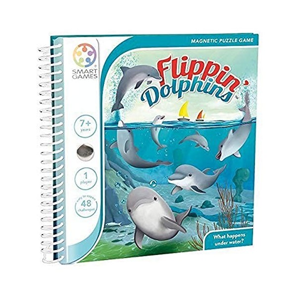SmartGames - Flippin Dolphins, Magnetic Puzzle Game with 48 Challenges, 7+ Years