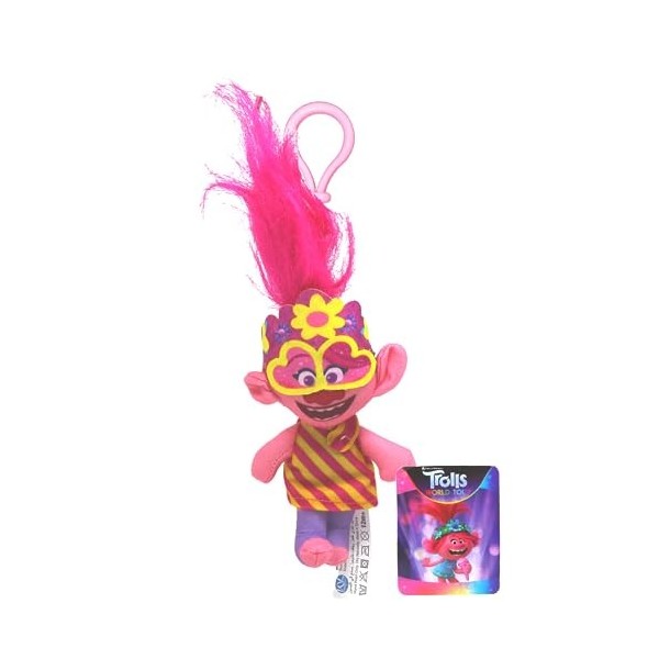 Trolls World Tour – Lot de 2 pinces à sac de 15 cm et 8 cm Figurine de collection Coquelicot