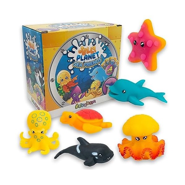 Sbabam Softy Friends - Juego De 4 Animales Marinos Suaves Y Estirables Para Niños, Con Cuento Multilingüe Sbabam Softy Friends - Juego De 4 Animales Marinos Suaves Y Estirables Para Niños, Con Cuento Multilingüe