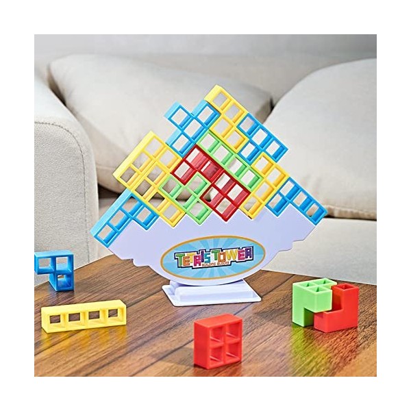 48 Pcs Tetra Tower Jeu Balance Stacking Blocks Jeu, Balance Stacking Blocks Party Game, Construction Jouets Puzzle Jeu Sociét