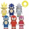 Lcmei Lot de 6 figurines Sonic - Figurines de personnages de hérisson - Jouet Sonic Figures - Blocs de construction - Un exce