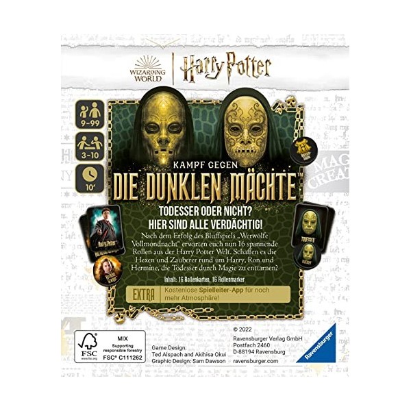 Ravensburger- Harry Potter,Hexe Jeu de Cartes, 27353