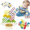 NESKTS Jeu déquilibre Tetra Tower 16/32/48 - Bloc de construction polyvalent - Blocs de jeu Tetris pour enfants et adultes -