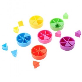 Milageto Lot de 84 Pièces pour Trivial Pursuit Game Pieces Pie Wedges for Math Fractions