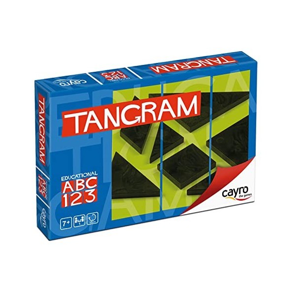 Cayro - Tangram - + 7 Ans - Coffret Plastique - Jeu de société éducatif pour Enfants et Adultes - 7 Tans et 1 Livre illustré 