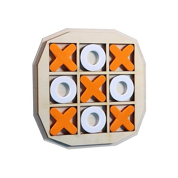 Baoblaze Planche en Bois Tic TAC Toe, Jeu Déchecs XO pour Adultes, Intérieur et Extérieur