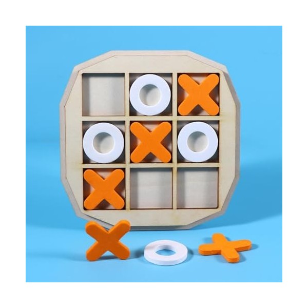 Baoblaze Planche en Bois Tic TAC Toe, Jeu Déchecs XO pour Adultes, Intérieur et Extérieur