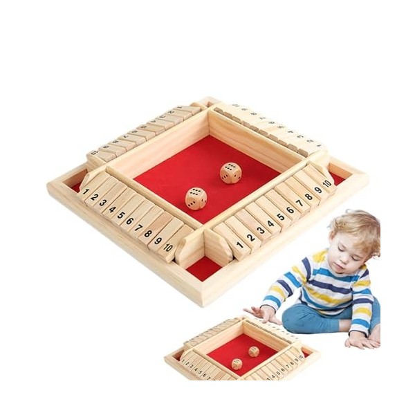 Fermez Le Jeu de la boîte | Jeux mathématiques en Bois | Jeux de Table pour Adultes, Famille, Salle de Classe, Maison, fête o